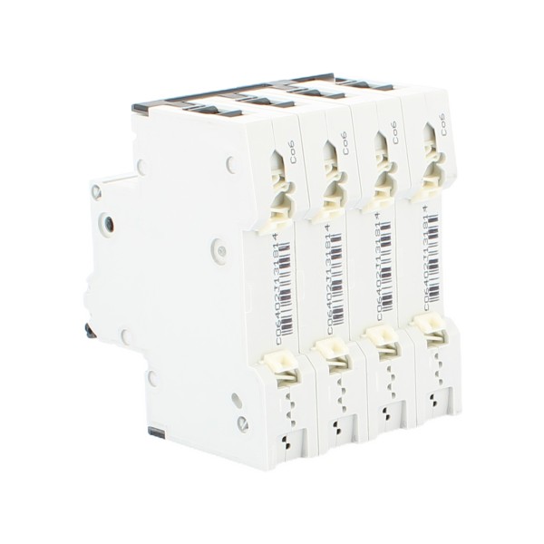 Siemens 5SY34067 4P 6A 4.5K C-curve circuit breaker, 4 modules